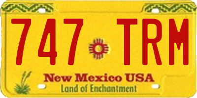 NM license plate 747TRM