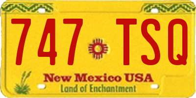 NM license plate 747TSQ