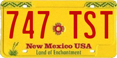 NM license plate 747TST