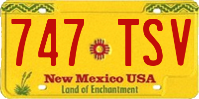 NM license plate 747TSV