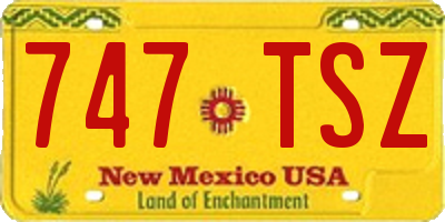 NM license plate 747TSZ