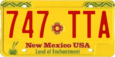 NM license plate 747TTA