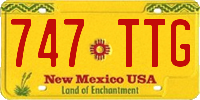 NM license plate 747TTG