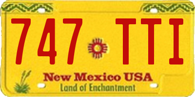 NM license plate 747TTI