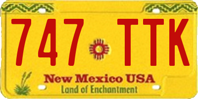 NM license plate 747TTK