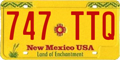 NM license plate 747TTQ