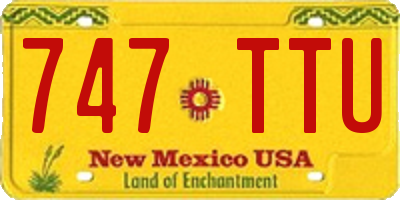 NM license plate 747TTU