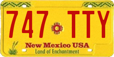 NM license plate 747TTY