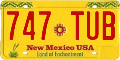 NM license plate 747TUB