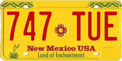 NM license plate 747TUE