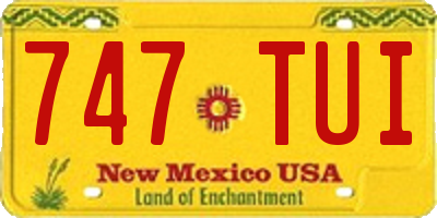 NM license plate 747TUI