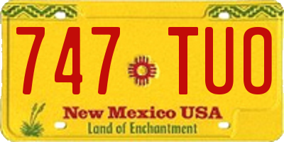 NM license plate 747TUO