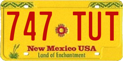 NM license plate 747TUT