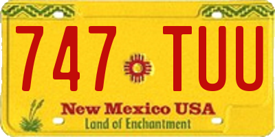 NM license plate 747TUU