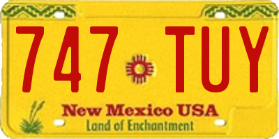 NM license plate 747TUY