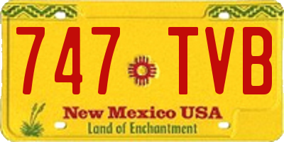 NM license plate 747TVB