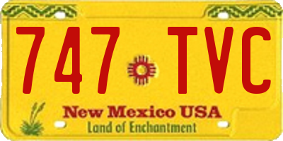 NM license plate 747TVC