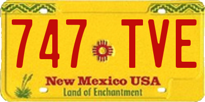 NM license plate 747TVE