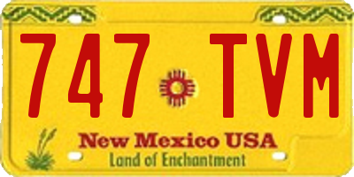 NM license plate 747TVM