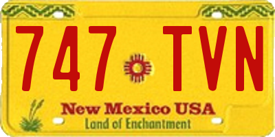 NM license plate 747TVN