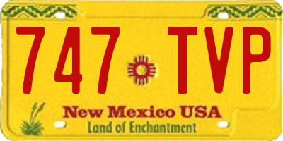 NM license plate 747TVP