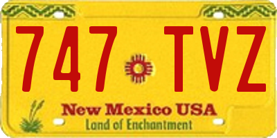 NM license plate 747TVZ