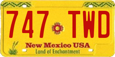 NM license plate 747TWD