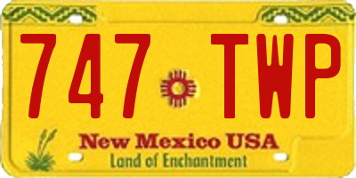 NM license plate 747TWP