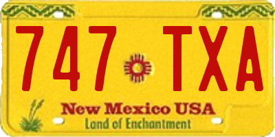 NM license plate 747TXA