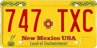 NM license plate 747TXC