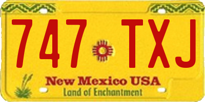 NM license plate 747TXJ
