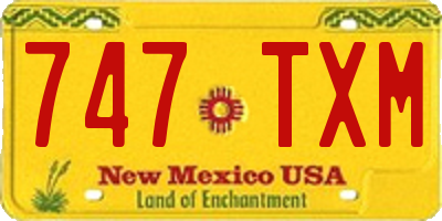 NM license plate 747TXM
