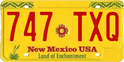 NM license plate 747TXQ