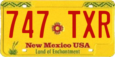 NM license plate 747TXR