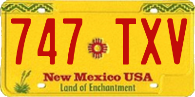 NM license plate 747TXV