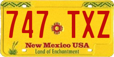 NM license plate 747TXZ