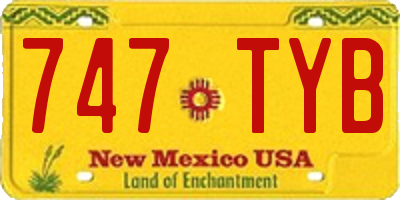 NM license plate 747TYB