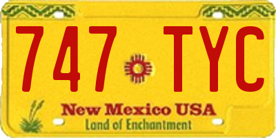 NM license plate 747TYC