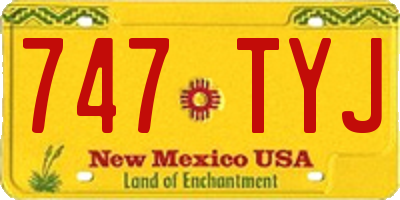 NM license plate 747TYJ