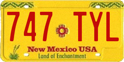 NM license plate 747TYL