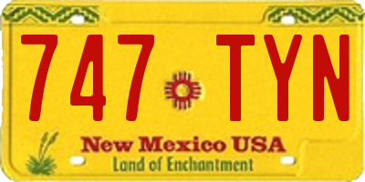 NM license plate 747TYN