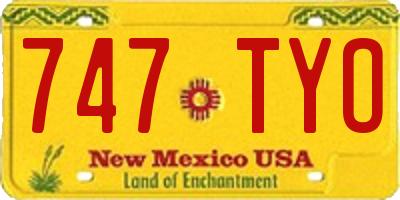 NM license plate 747TYO