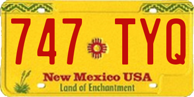 NM license plate 747TYQ