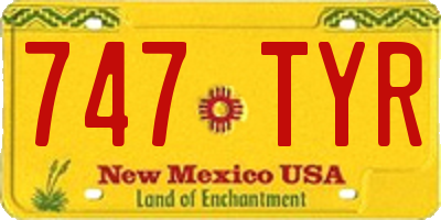 NM license plate 747TYR