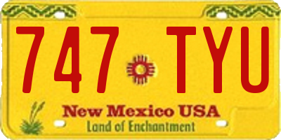 NM license plate 747TYU