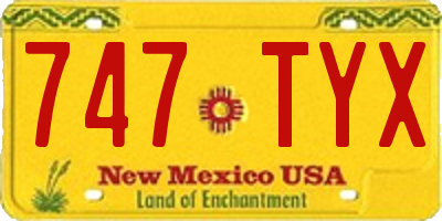 NM license plate 747TYX