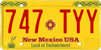 NM license plate 747TYY