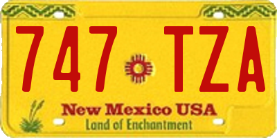 NM license plate 747TZA