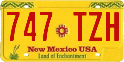 NM license plate 747TZH