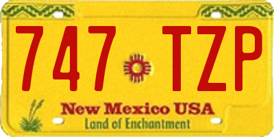 NM license plate 747TZP